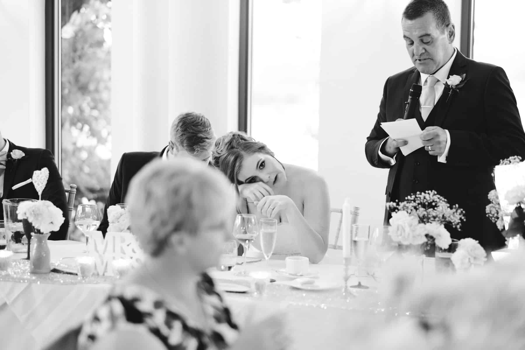 a tearful bride
