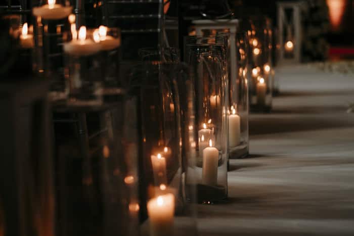candle lit aisle