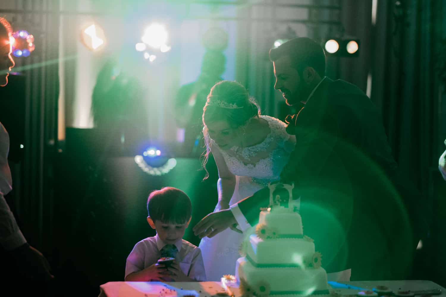 cutting the cake