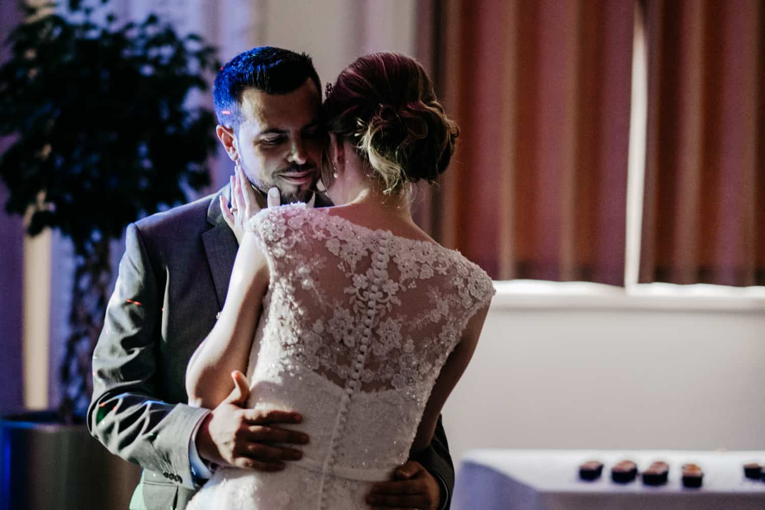 bride and groom together